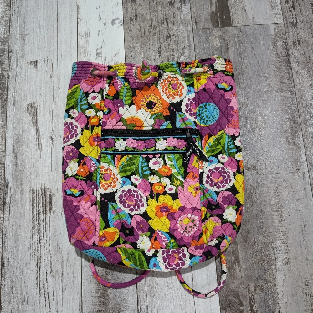 Vera Bradley Va Va Boom Drawstring Colorful Floral Backpack Retired‎